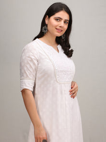 Noor Foziya - Self Emboss Work ALine Kurta Pant Set With Leheriya Dupatta - KS116AXXD11