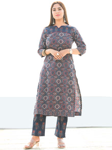Ajrakh Zohra - Ajrakh Kurta Pants & Dupatta - KS21B2582D