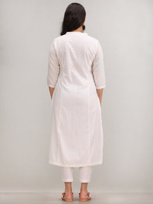 Noor Hafia - Self Embroidred ALine Kurta Pant Set With Bandhini Dupatta - KS01AXXD1