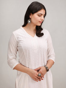 Noor Ifra - Self Embroidred ALine Kurta Pant Set With Bandhini Dupatta - KS01AXXD8