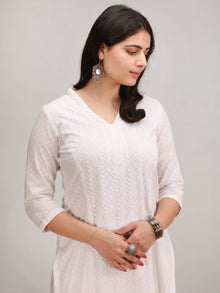 Noor Hafia - Self Embroidred ALine Kurta Pant Set With Bandhini Dupatta - KS01AXXD1