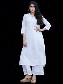 Chandni Madiha - Cotton Kurta Palazzo Set With Kota Dupatta - KS40SFP05WD