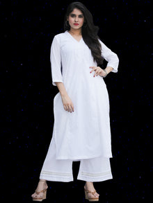 Chandni Madiha - Cotton Kurta Palazzo Set With Kota Dupatta - KS40SFP05WD