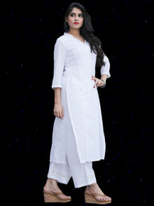 Chandni Madiha - Cotton Kurta Palazzo Set With Kota Dupatta - KS40SFP05WD