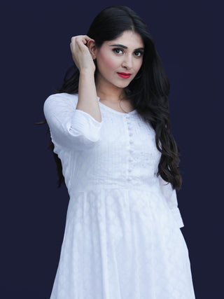 Chandni Karen - Cotton Dobby Kalidaar Dress - D450FP05