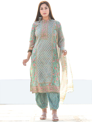 Utsav Gulbagh - Kurta Pants & Kota Doria Dupatta - KS76H2565D