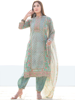 Utsav Gulbagh - Kurta Pants & Kota Doria Dupatta - KS76H2565D