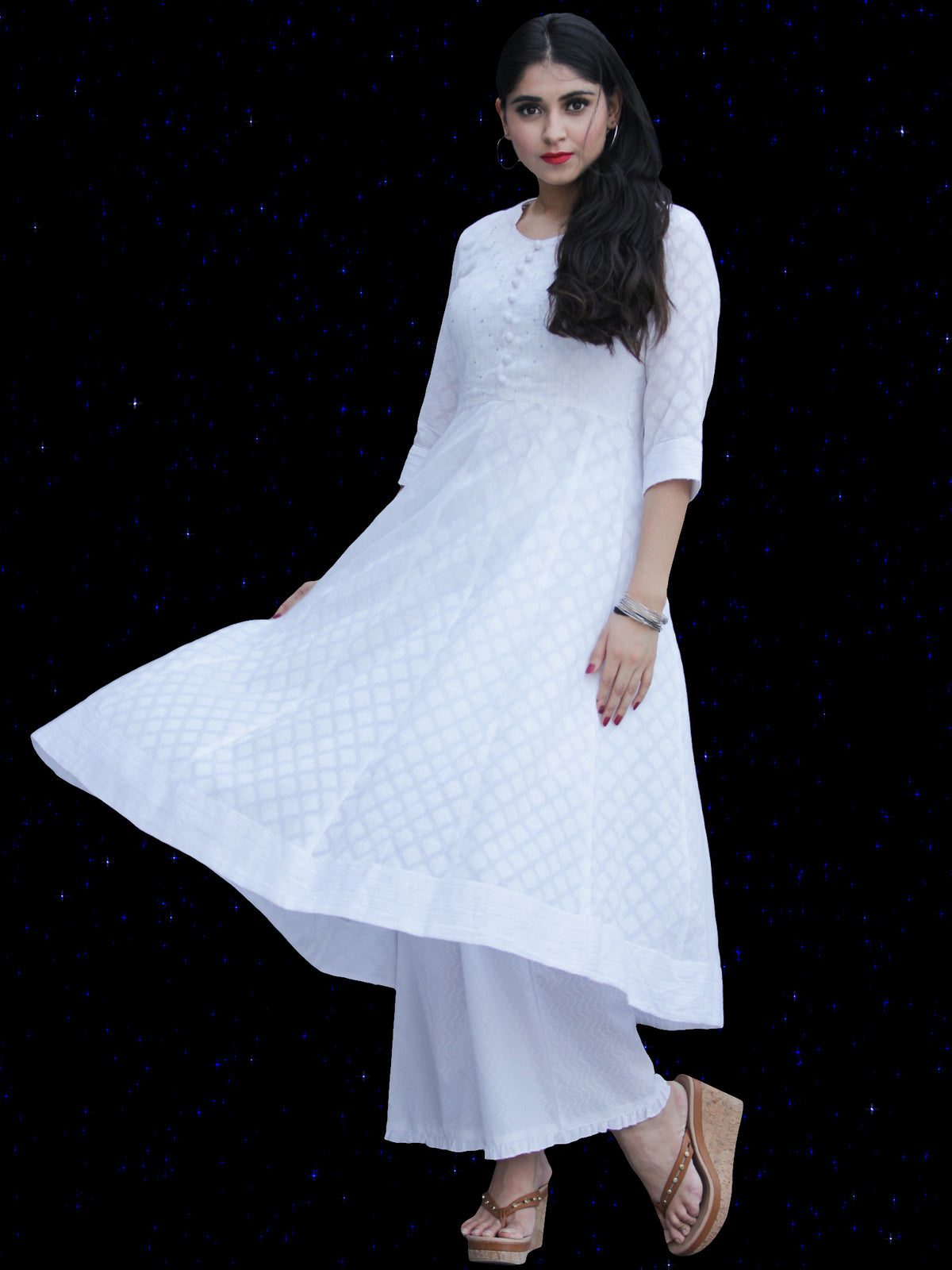 Chandni Karen - Cotton Dobby Kurta Palazzo Set - KS41SFP06