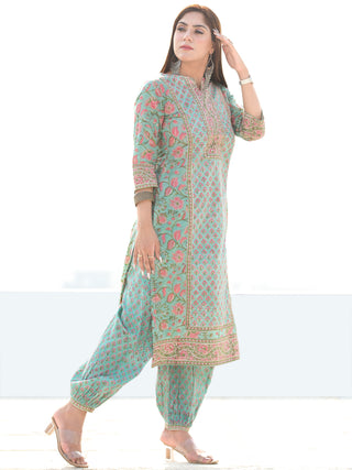 Utsav Gulbagh - Kurta Pants & Kota Doria Dupatta - KS76H2565D