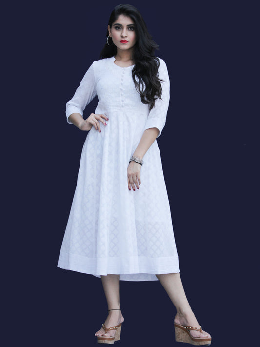 Chandni Karen - Cotton Dobby Kalidaar Dress - D450FP05