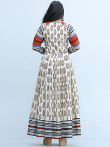 Naaz Sharia - Hand Block Printed Raglan Sleeves Cotton Dress  -  DS115F001