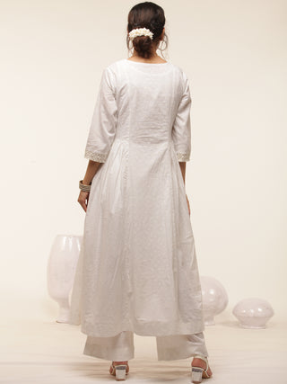 Gulmarg Roheen Set Of Anarkali Kurta Pants Dupatta