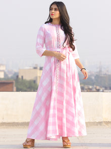 Gulzar Gulabi - Dress - Round Collar Embroidered Cotton Long Dress - D458F2288