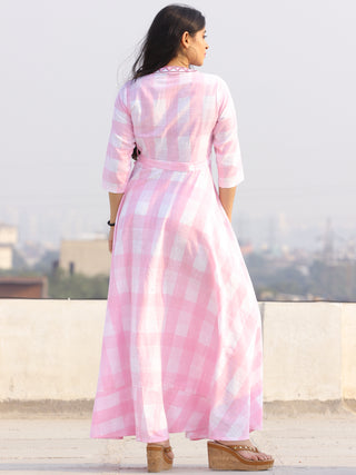 Gulzar Gulabi - Dress - Round Collar Embroidered Cotton Long Dress - D458F2288