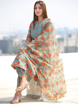 Utsav Samah - Kurta Salwar Pants & Kota Doria Dupatta - KS76D2570D