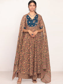 Sanjh Nayab Set Of Anarkali Palazzo Dupatta