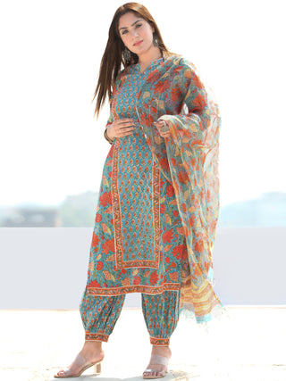 Utsav Samah - Kurta Salwar Pants & Kota Doria Dupatta - KS76D2570D