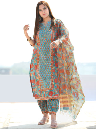 Utsav Samah - Kurta Salwar Pants & Kota Doria Dupatta - KS76D2570D