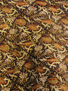 Hand Block Printed Wrap Around Skirt In Black Olive Maroon Beige - S401013