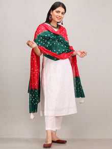 Noor Shafaq -  Self Embroidered Kurta Pant Set With Bandhini Dupatta - KS42BYYD3