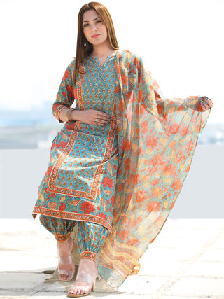 Utsav Samah - Kurta Salwar Pants & Kota Doria Dupatta - KS76D2570D
