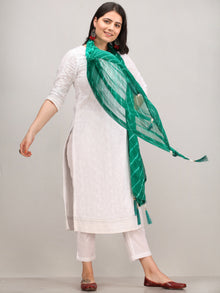 Noor Renaz -  Self Embroidered Kurta Pant Set With Lehriya Dupatta - KS07ACXXD5