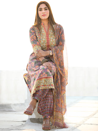 Rutba Palak - Set of Kurta Pants & Dupatta - KS09A2591D