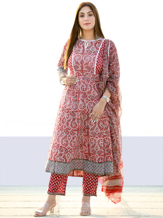 Utsav Saiz - Anakarli Kurta Pants & Kota Doria Dupatta - KS13A2569D
