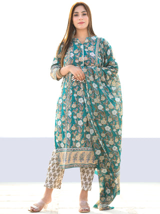 Utsav Rafya - Set of Kurta Pants & Dupatta - KS14E2560D