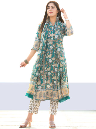 Utsav Rafya - Set of Kurta Pants & Dupatta - KS14E2560D