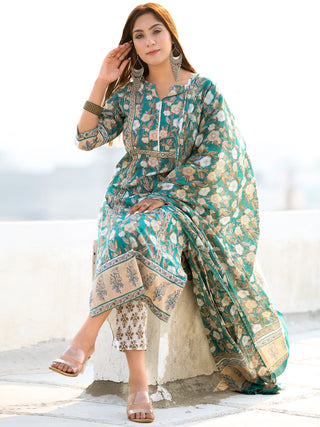 Utsav Rafya - Set of Kurta Pants & Dupatta - KS14E2560D