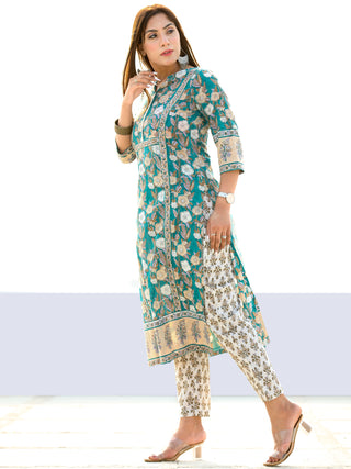 Utsav Rafya - Set of Kurta Pants & Dupatta - KS14E2560D