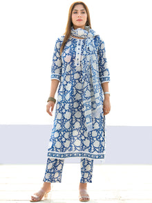 Rutba Aina - Set of Kurta Pants & Dupatta - KS13A2598D