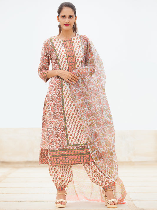 Nayab Afia - Set of Kurta Salwar Pants & Dupatta - KS76F2559D