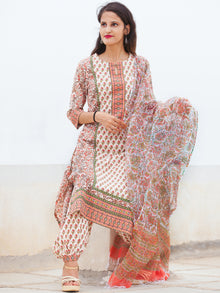 Nayab Afia - Set of Kurta Salwar Pants & Dupatta - KS76F2559D