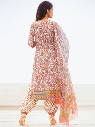 Nayab Afia - Set of Kurta Salwar Pants & Dupatta - KS76F2559D