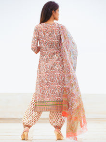 Nayab Afia - Set of Kurta Salwar Pants & Dupatta - KS76F2559D