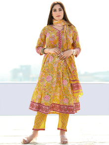 Rutba Gulbagh - Set of Anarkali Kurta Pants & Dupatta - KS11A2578D