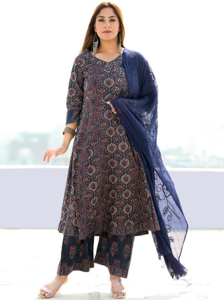 Ajrakh Amara - Kurta Palazzo & Dupatta - KS131B2582D