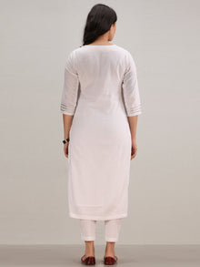 Noor Abida -  Self Embroidered Kurta Pant Set With Leheriya Dupatta - KS112AYYD7