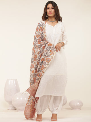 Gulmarg Fiza Set Of Kurta Salwar Pants Dupatta