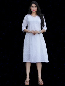 Chandni Taaj - Embroidered Cotton Dress With Back Knots - D449FP04