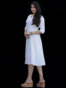 Chandni Taaj - Embroidered Cotton Dress With Back Knots - D449FP04