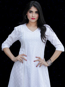 Chandni Taaj - Embroidered Cotton Dress With Back Knots - D449FP04