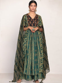 Sanjh Aisha Set Of Anarkali Palazzo Dupatta