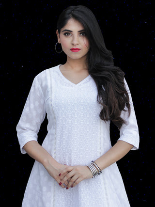 Chandni Taaj - Cotton Kurta Palazzo Set With Kota Dupatta - KS36SFP01WD
