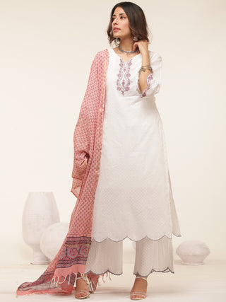 Gulmarg Anjum Set Of Kurta Palazzo Dupatta