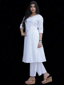 Chandni Taaj - Cotton Kurta Palazzo Set With Kota Dupatta - KS36SFP01WD