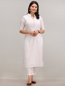 Noor Alema -  Self Embroidered Kurta Pant Set With Leheriya Dupatta - KS114AYYD11