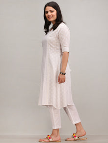 Noor Aiza -  Self Embroidered Kurta Pant Set With Bandhani Dupatta - KS115AYYD3